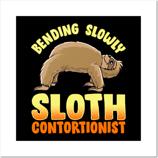 Funny Sloth Bending slowly sloth contortionist Yoga Gymnastics Posters and Art